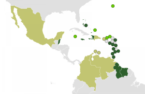 Karte der Mitgliedstaaten der Karibischen Gemeinschaft