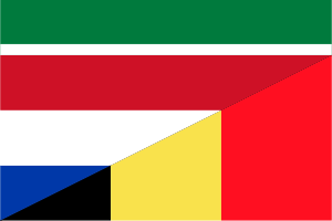 Voorbeeld voor de "Nederlandse Taal" - Vlaggen van België, Nederland en Suriname